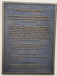 Gedenktafel der jüdischen Gemeinde Linz