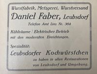 Werbung Metzgerei Faber in der JGV Festschrift von 1933